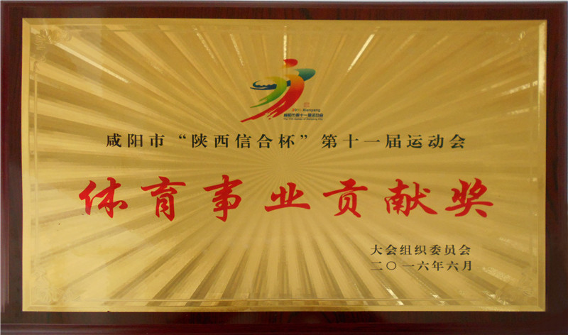 咸阳市第十一届运动会体育事业贡献奖---2016