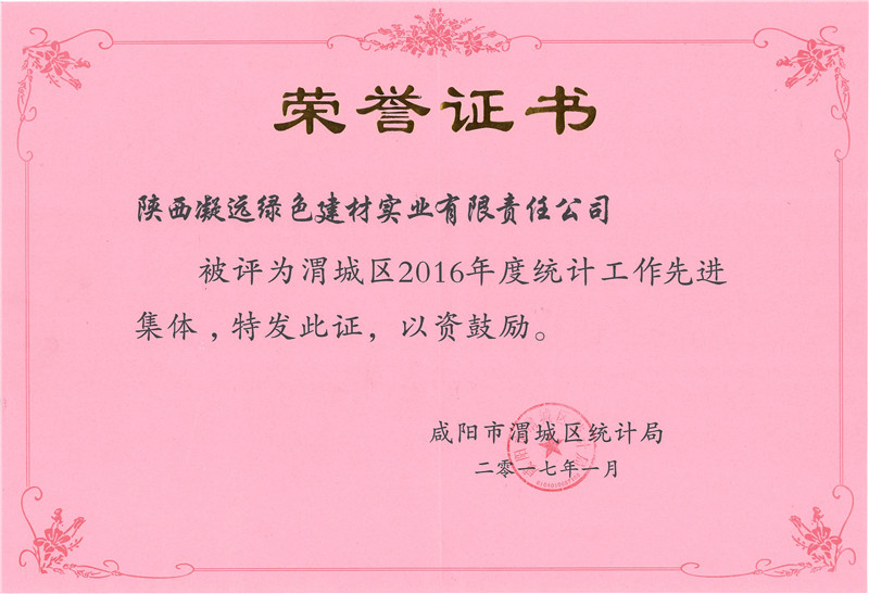 渭城区统计局2016年度先进工作集体---2017