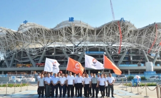 热烈祝贺leyu乐鱼登录地址新材西安奥体中心看台板项目圆满完成